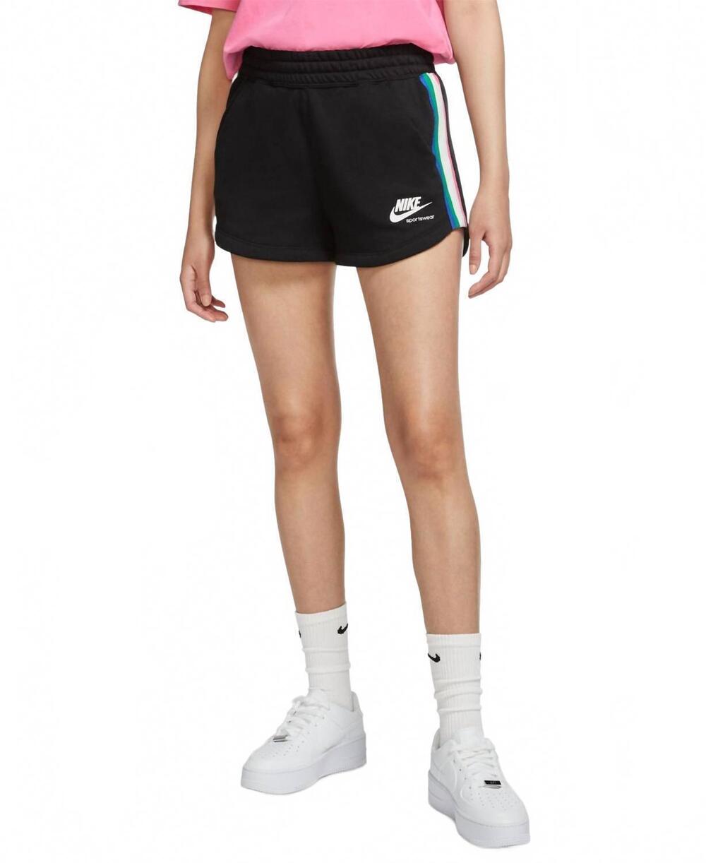 NEW NIKE sportswear heritage fleece shorts in blacksailwhite